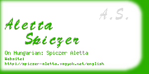aletta spiczer business card